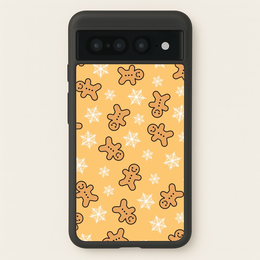 Cute Gingerbread And Snowflakes Pattern Google Pixel 7 Pro Case