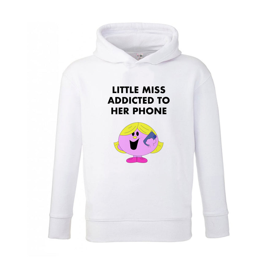 Little Miss Addicted To Her Phone - Aesthetic Quote Kids Hoodie