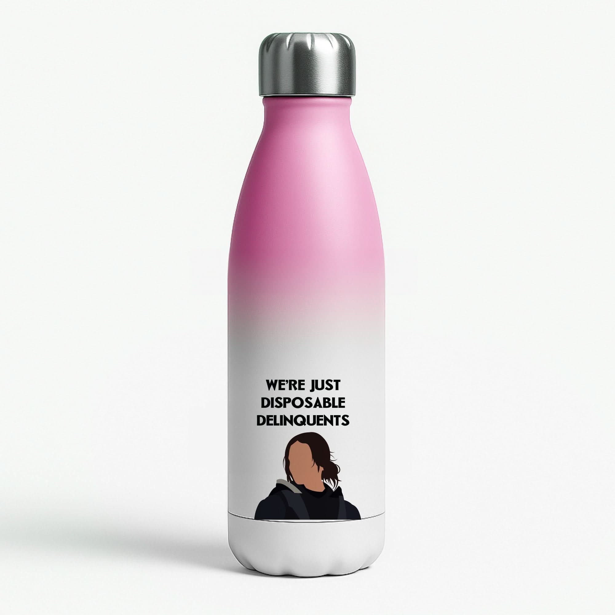 Disposable Delinquents Pink Water Bottle