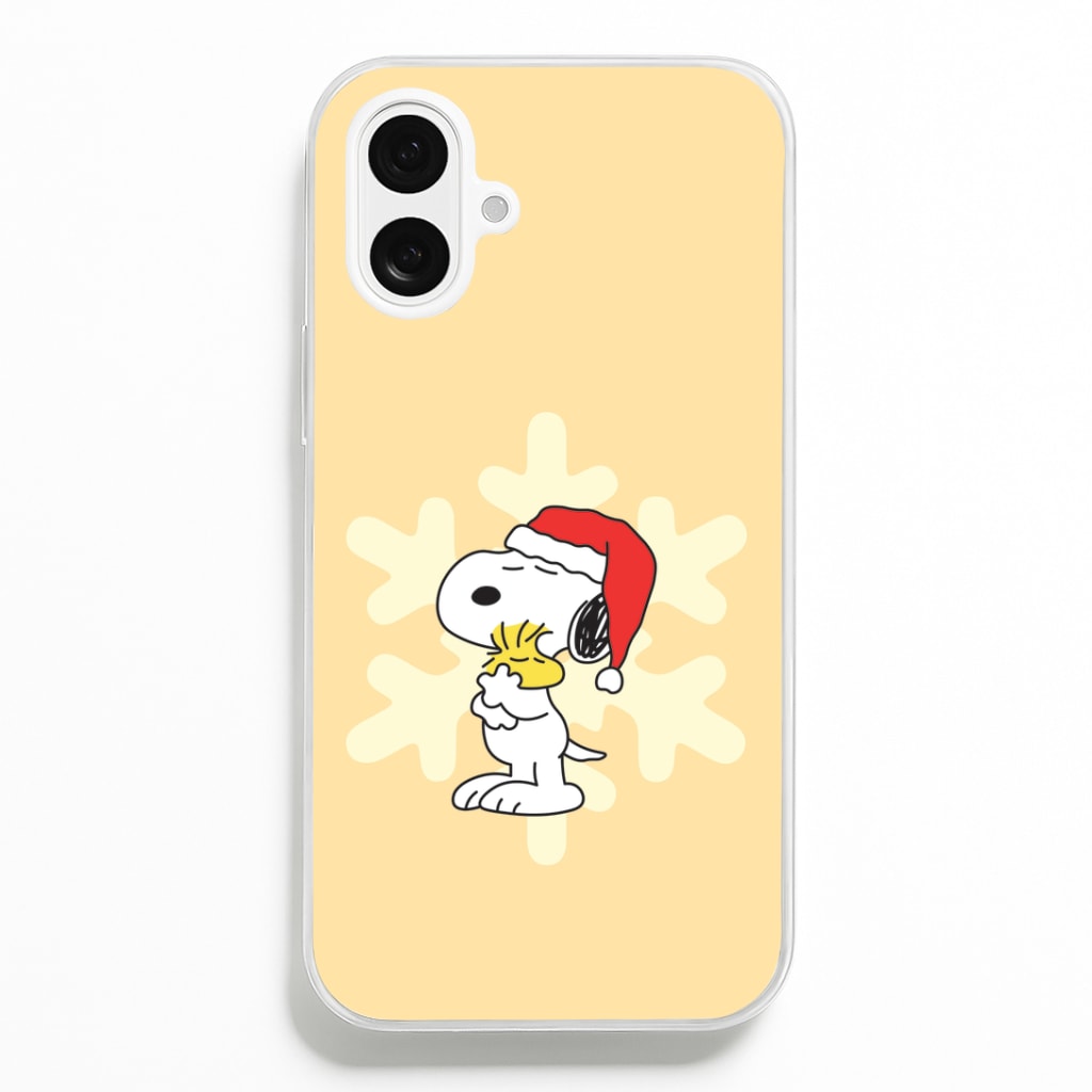 Christmas Cartoon Beagle And Bird iPhone 16 Plus Case
