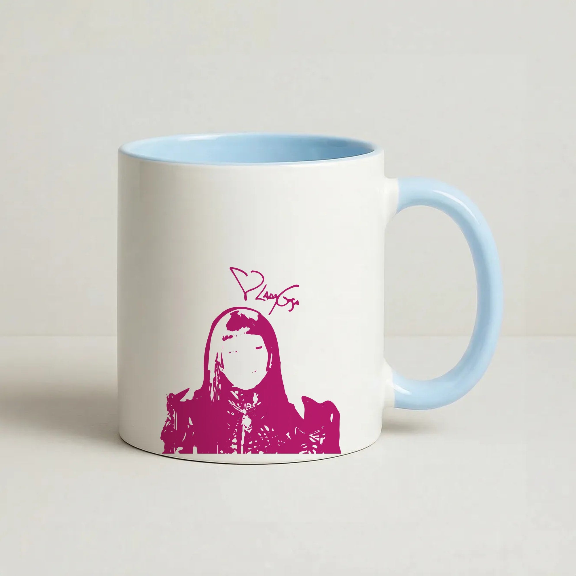 Baby Blue Gaga Silhouette Coffee Baby Blue Mug
