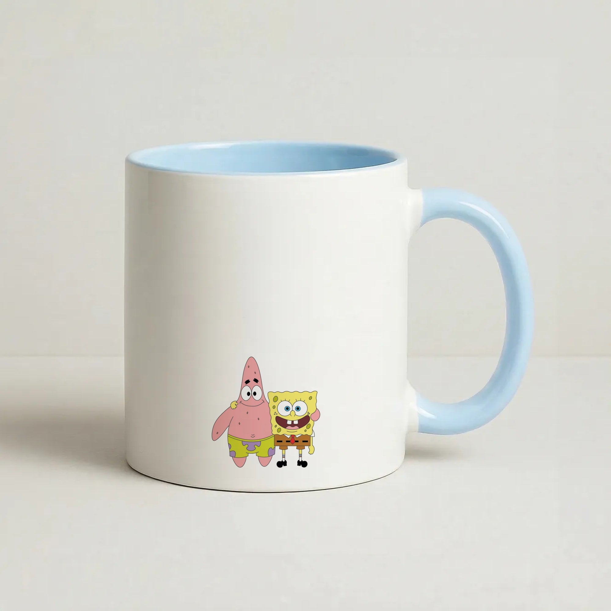 Patrick And Sponge Coffee Baby Blue Mug