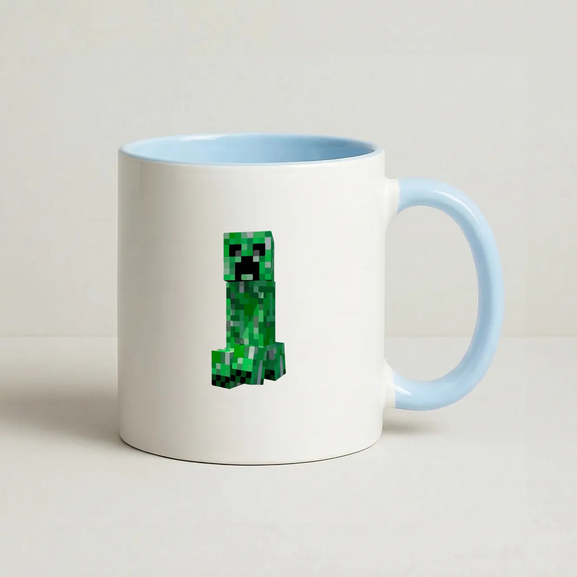 Mining Creeper Coffee Baby Blue Mug