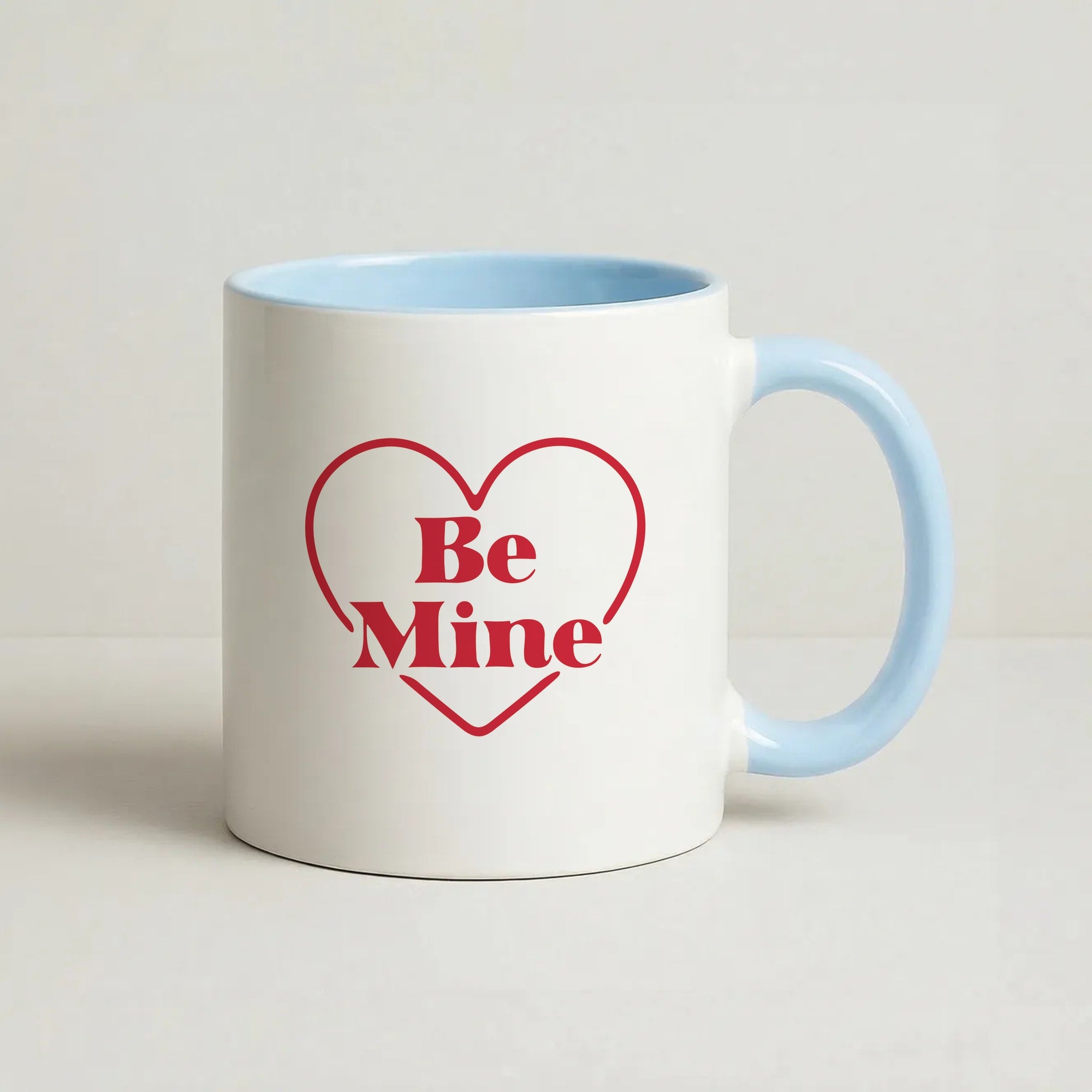 Be Mine Stripey Coffee Baby Blue Mug