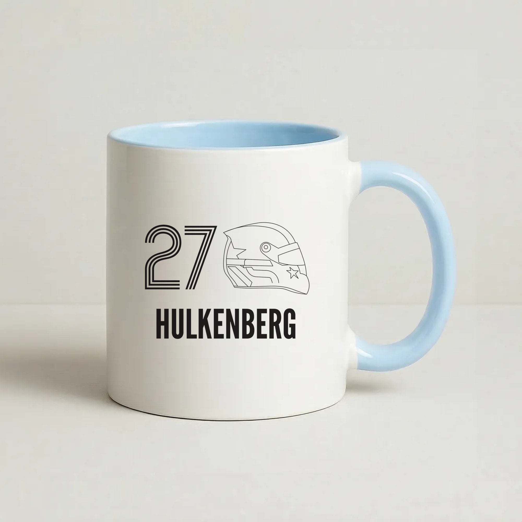 Hulkenberg Helmet 2026 Coffee Baby Blue Mug