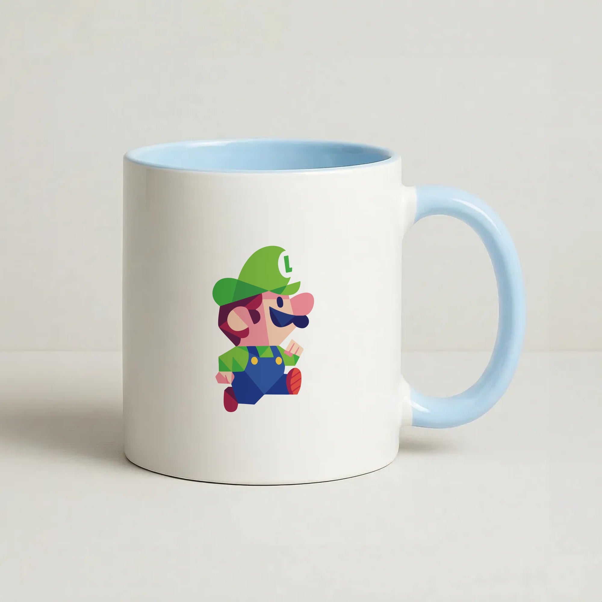 Running Luigi - Mario Coffee Baby Blue Mug