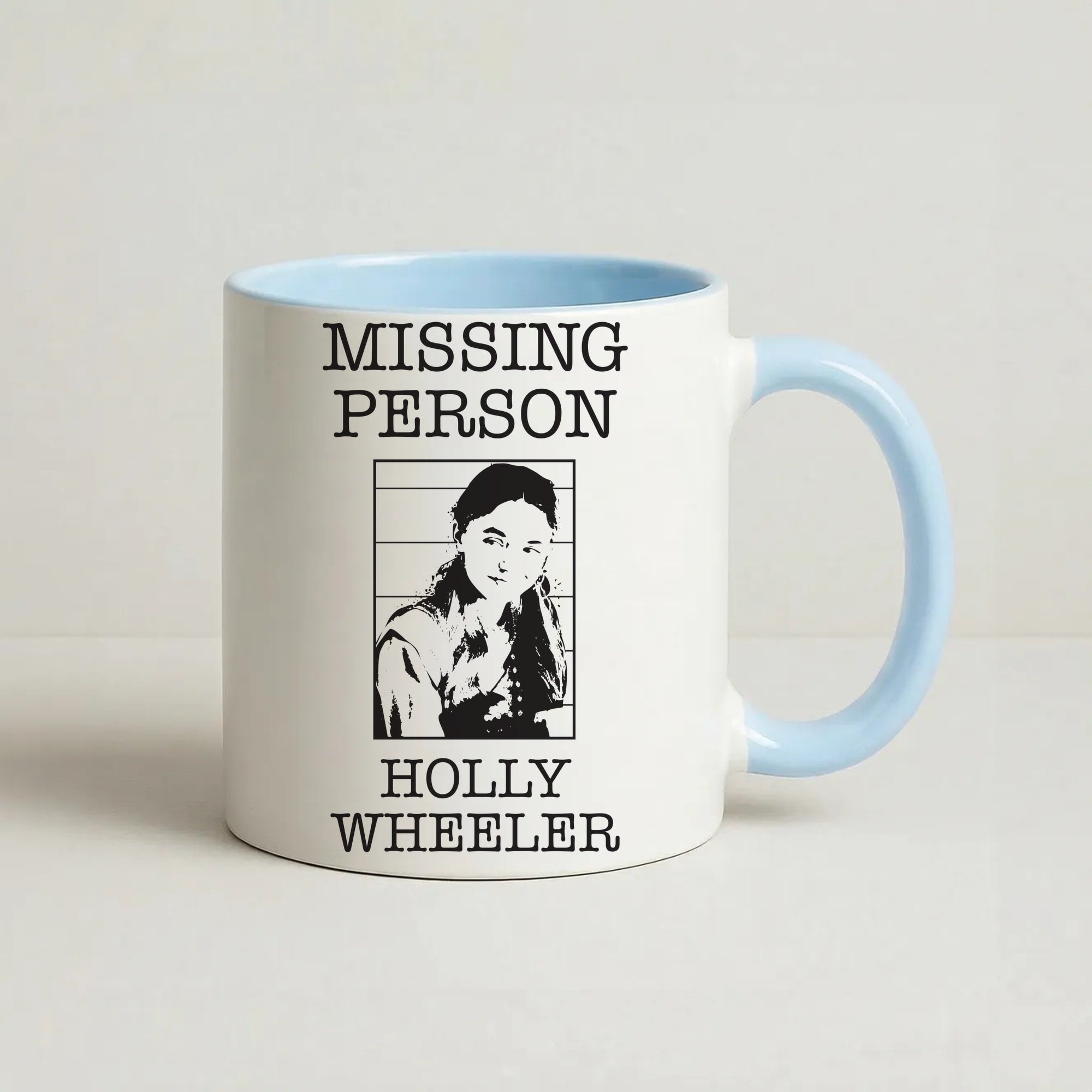 Missing Person Holly Coffee Baby Blue Mug