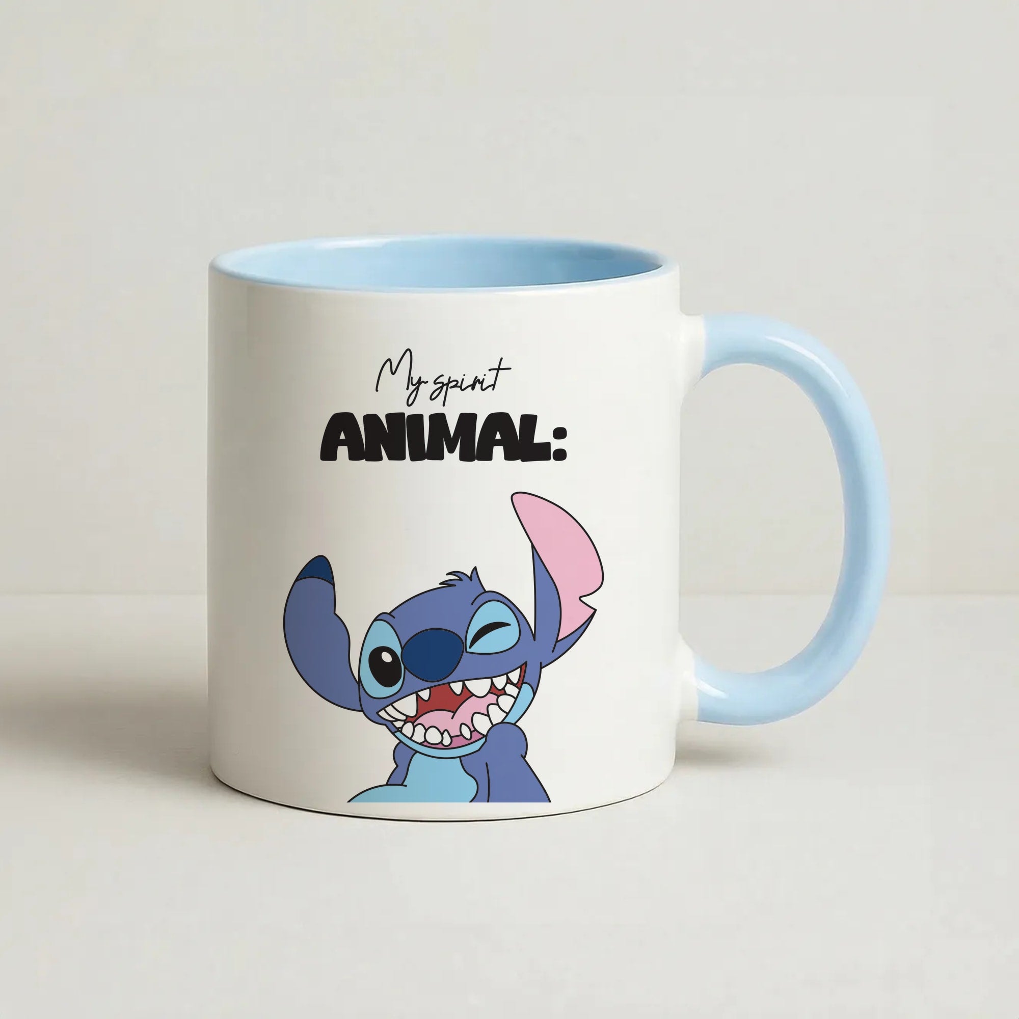 My Sprit Animal Blue Alien Coffee Baby Blue Mug