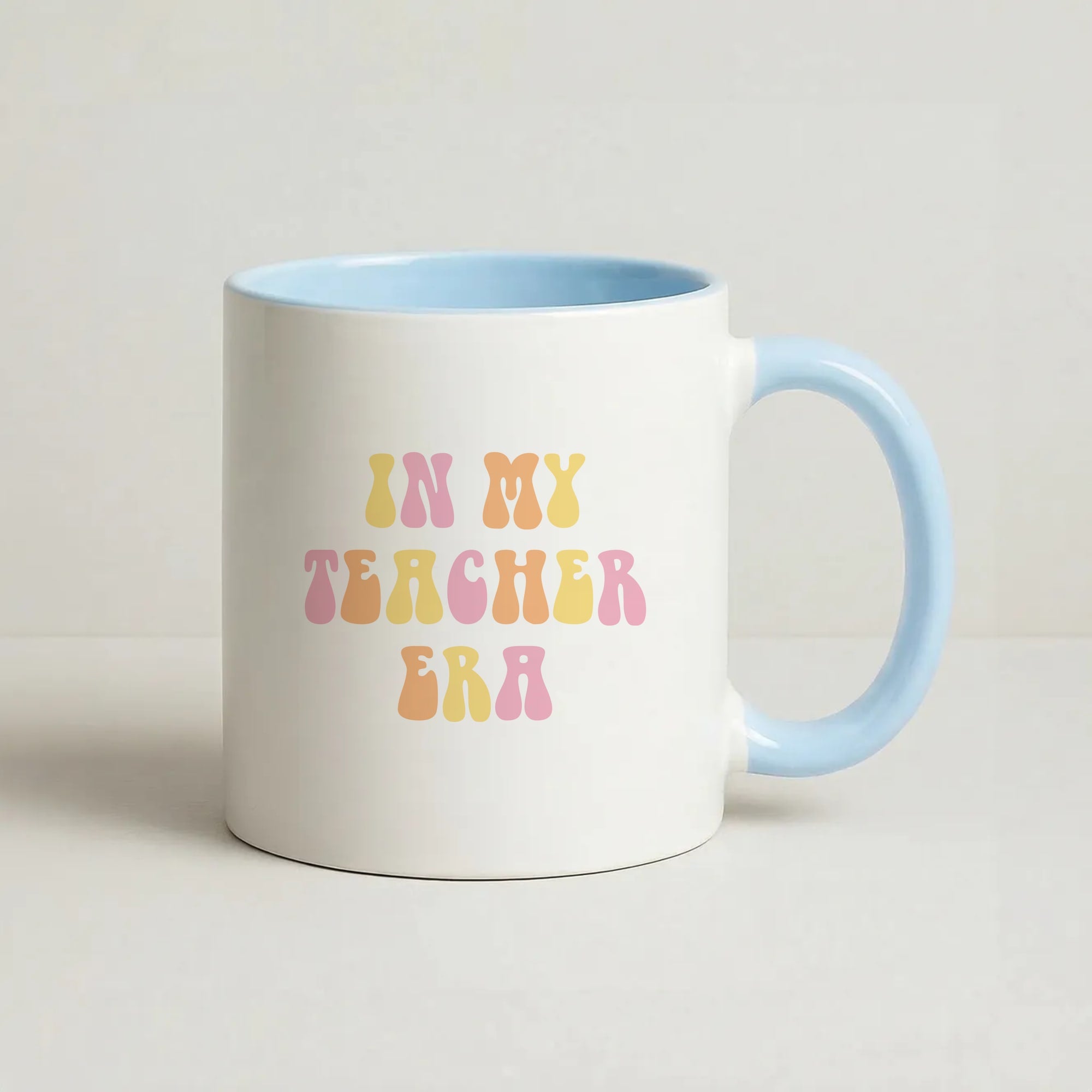 In My Teacher Era Coffee Baby Blue Mug