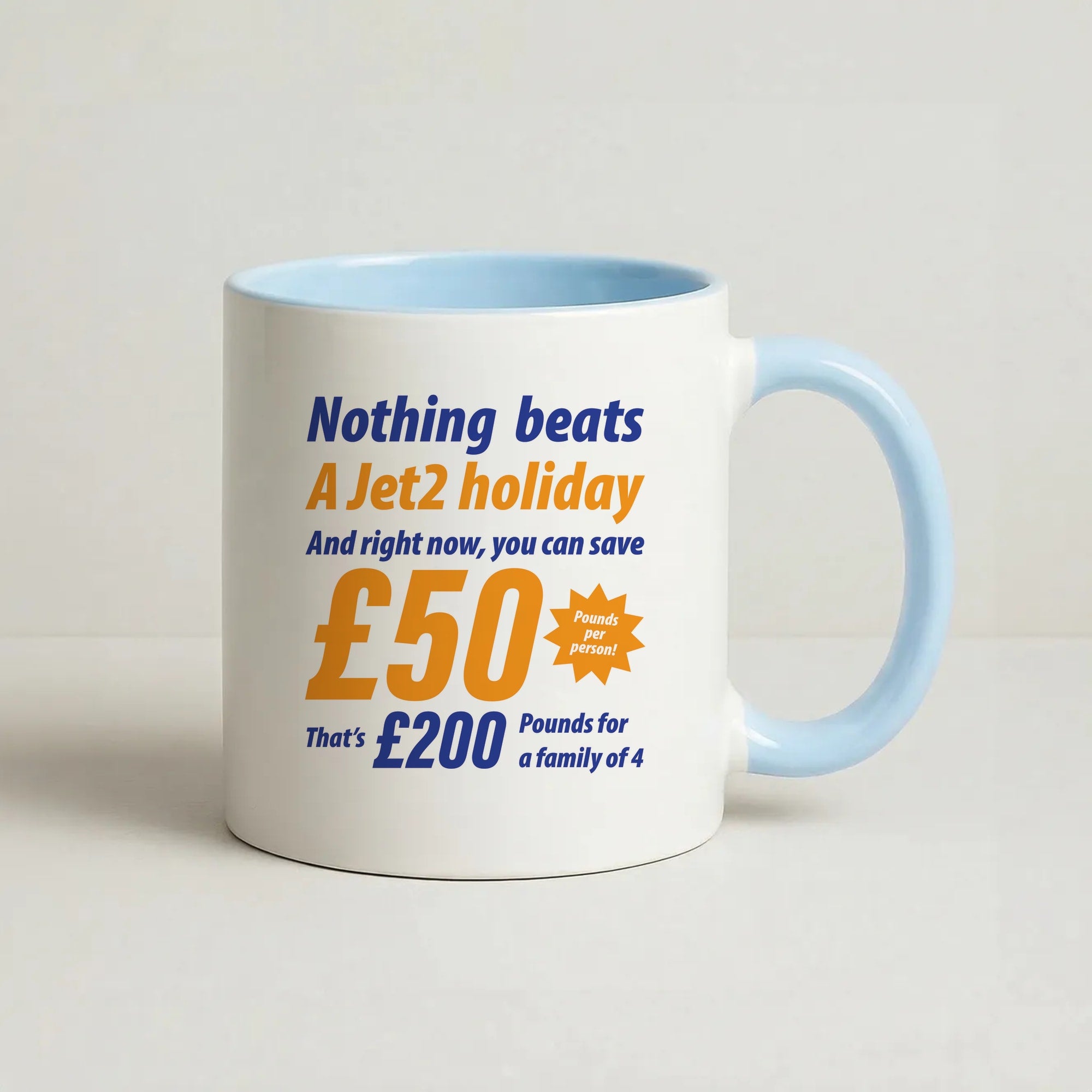 Nothing Beats A Jet Holiday Coffee Baby Blue Mug
