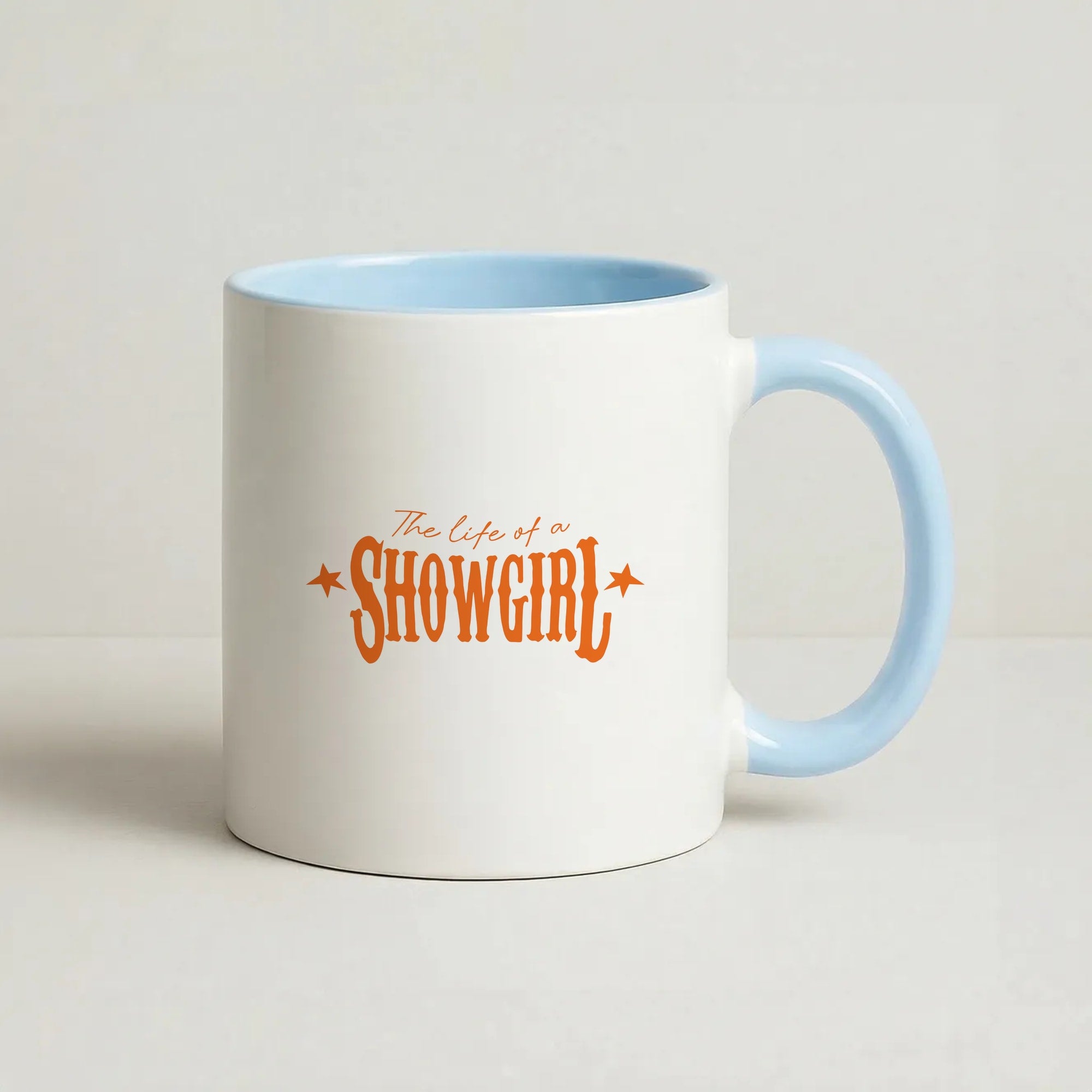 TLOAS Orange Coffee Baby Blue Mug