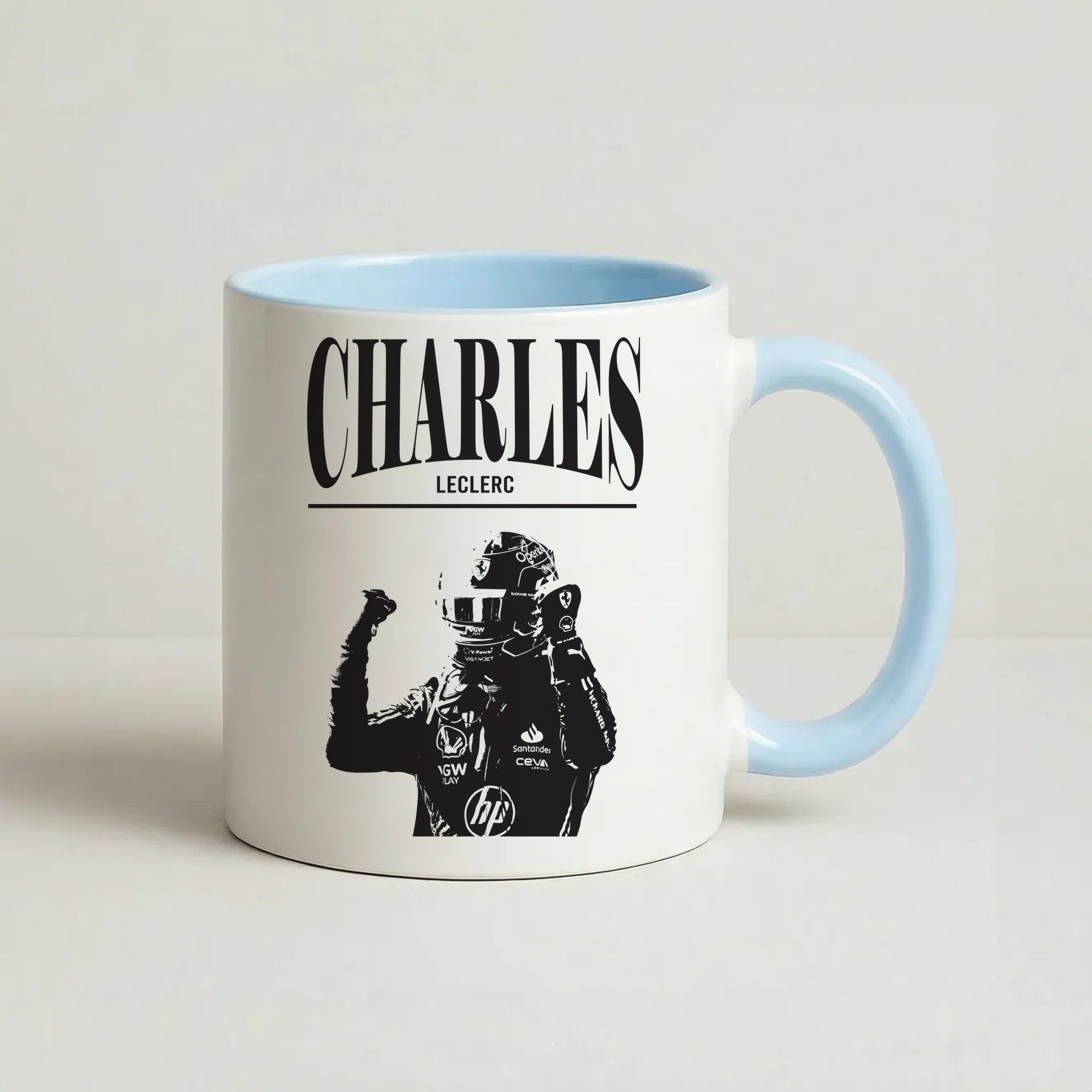 Charles Red And Gold Coffee Baby Blue Mug
