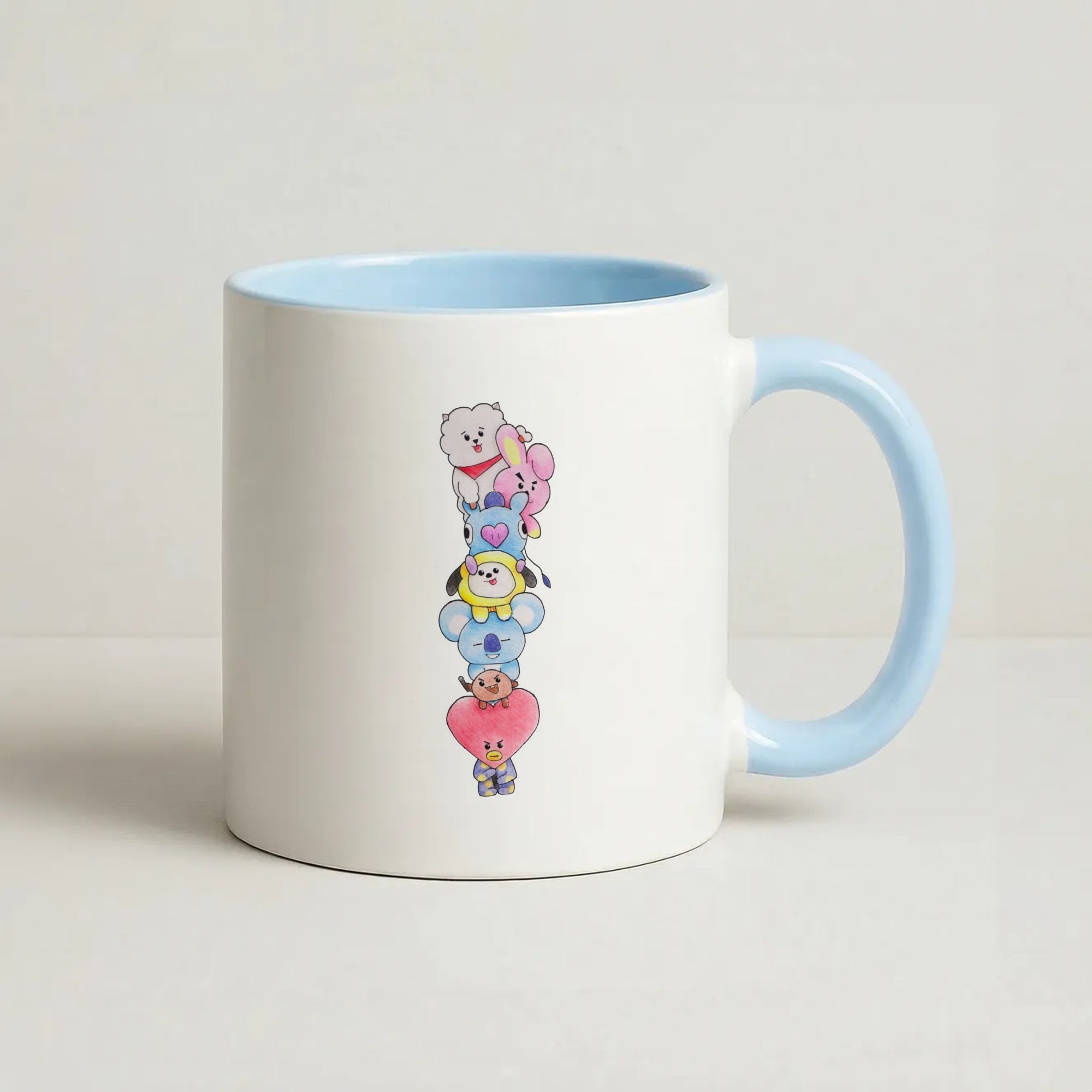K-Pop Band BT21 Drawing Coffee Baby Blue Mug