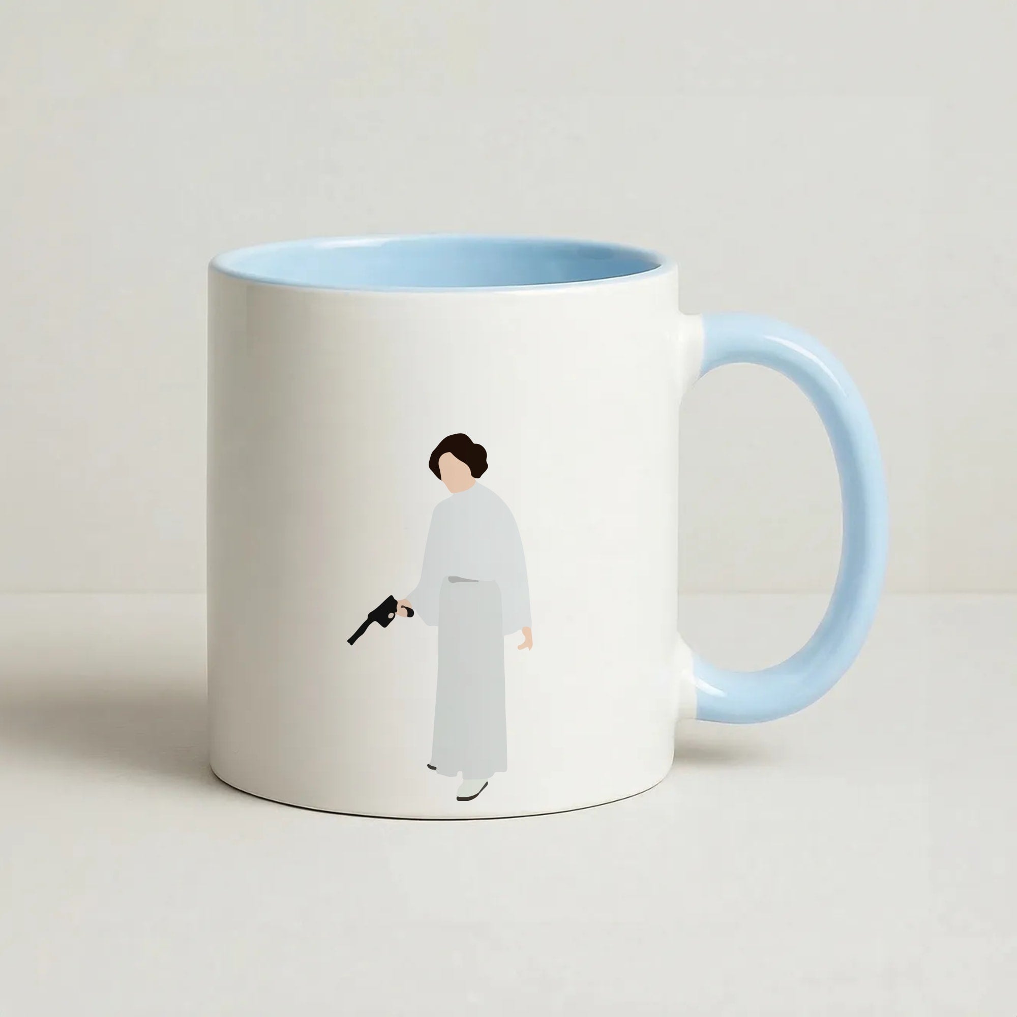 Leia Faceless With Gun Coffee Baby Blue Mug