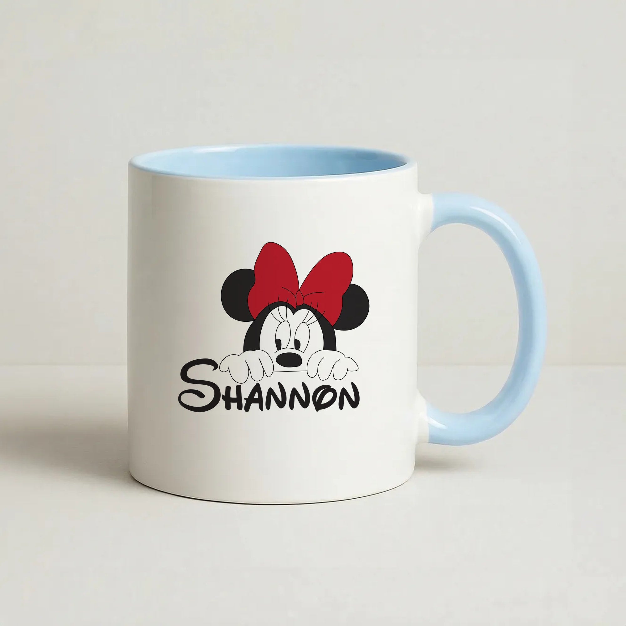 Minnie Mouse - Personalised Fairytale Coffee Baby Blue Mug