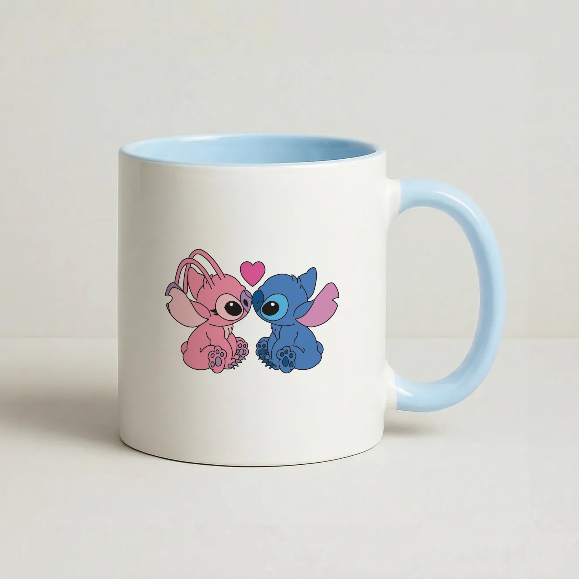Angel And Blue Alien - Baby Blue Alien Coffee Baby Blue Mug