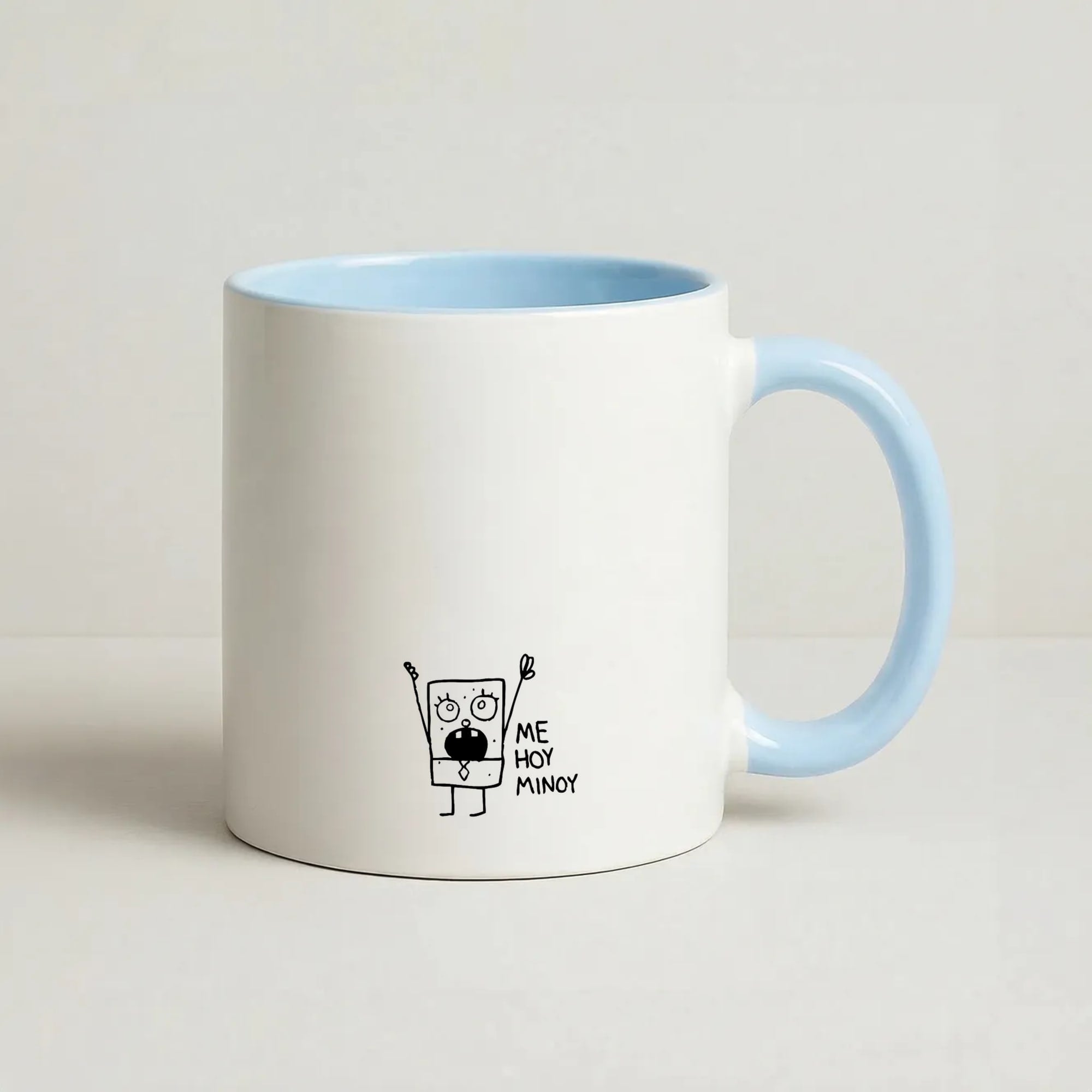 Doodlebob Me Hoy Minoy Coffee Baby Blue Mug