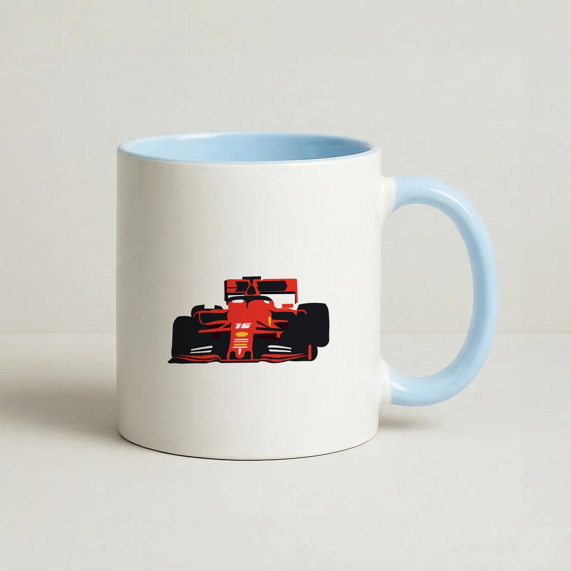 F1 Car Coffee Baby Blue Mug