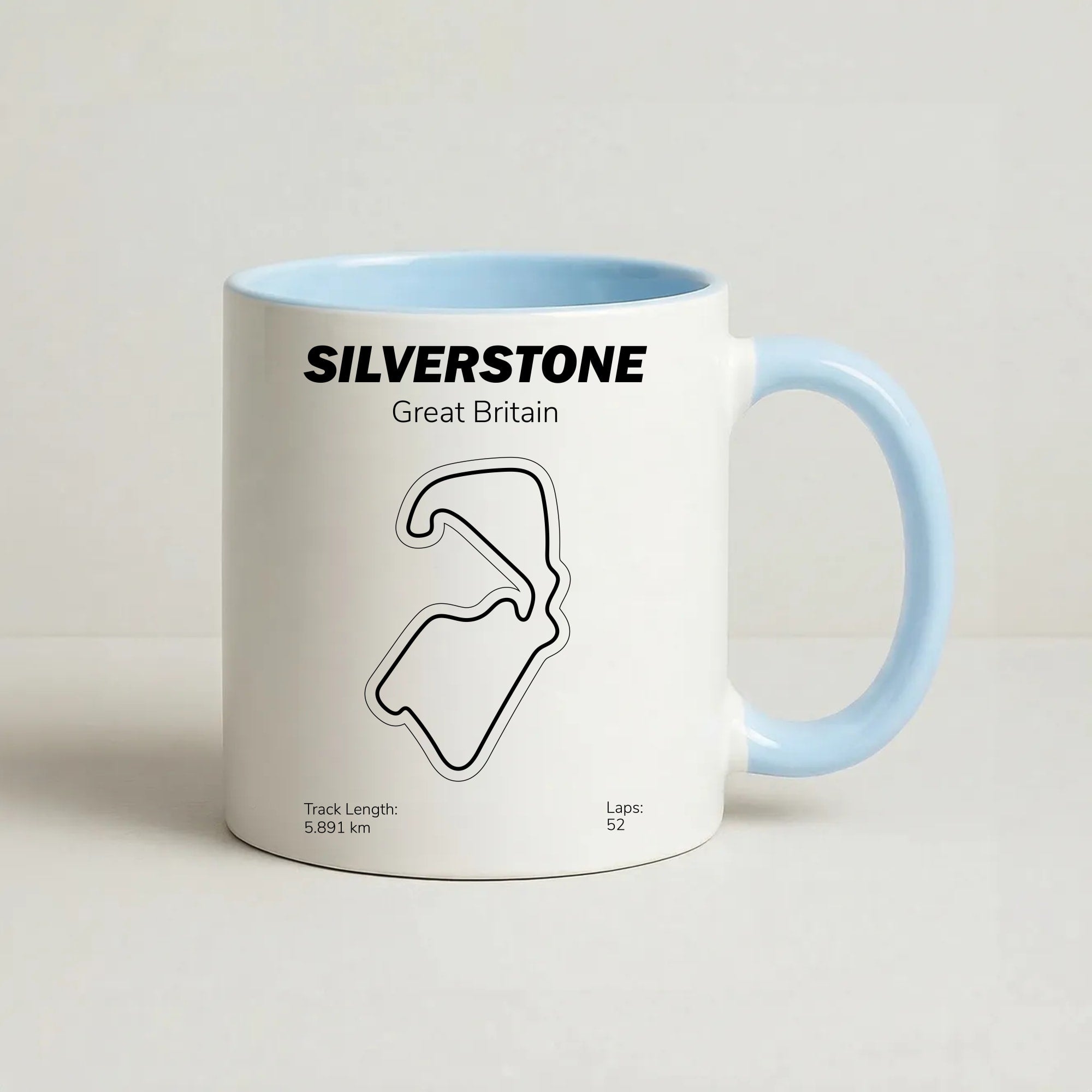 Silverstone Circuit Coffee Baby Blue Mug