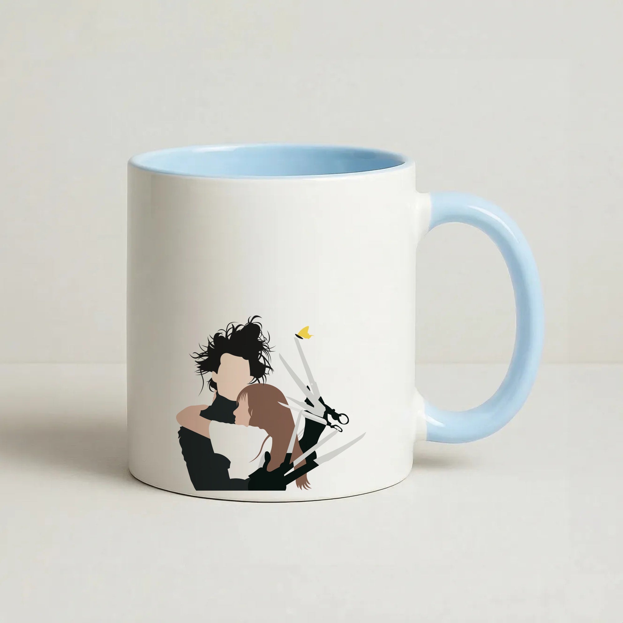 Edward And Kim -Scissorhands Coffee Baby Blue Mug
