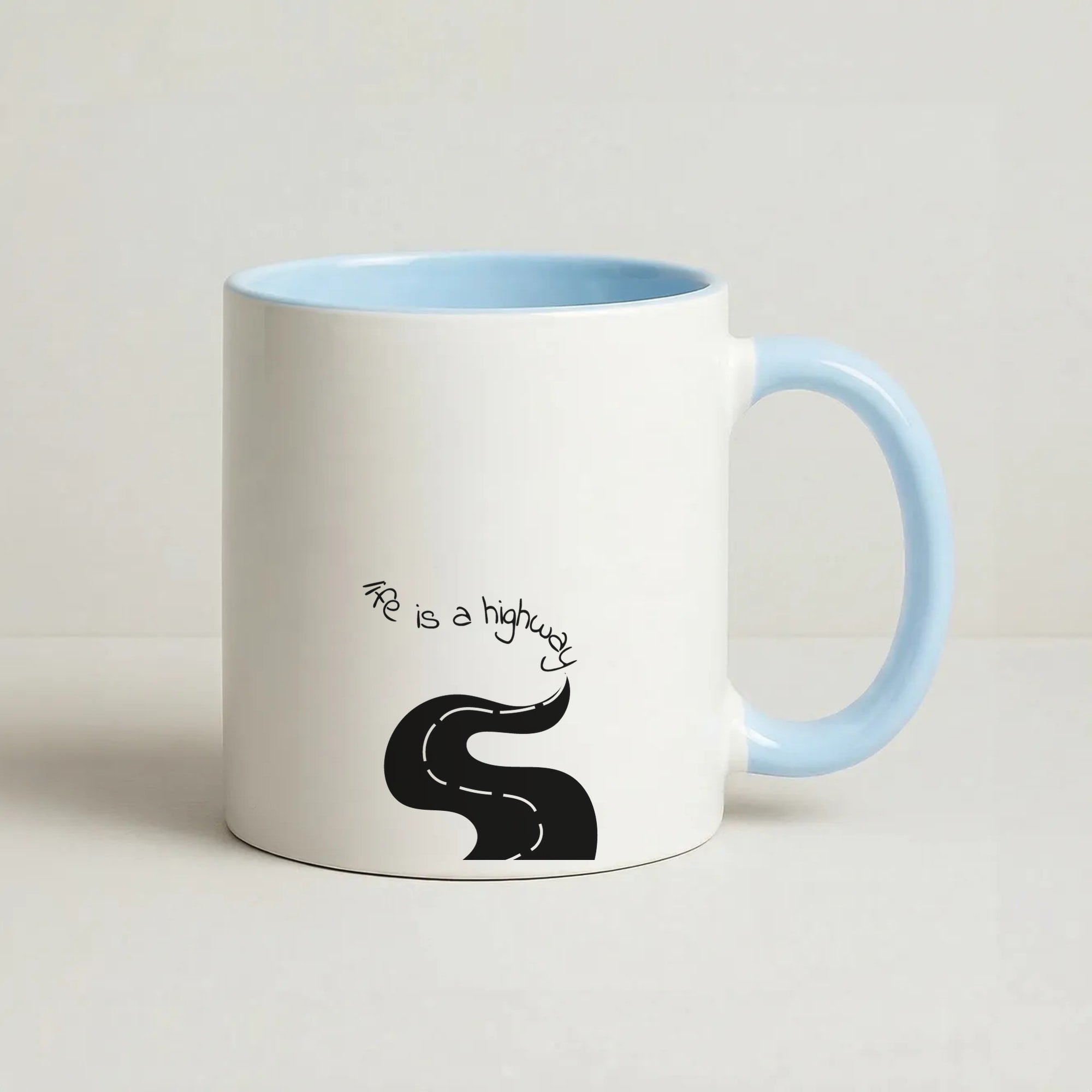 Life Is A Highway - Cars Coffee Baby Blue Mug
