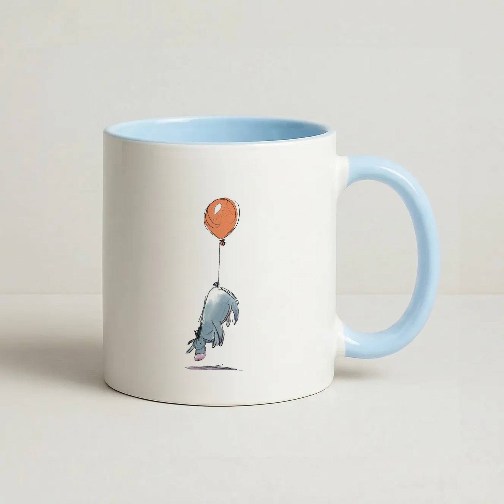 Donkey And His Balloon Coffee Baby Blue Mug