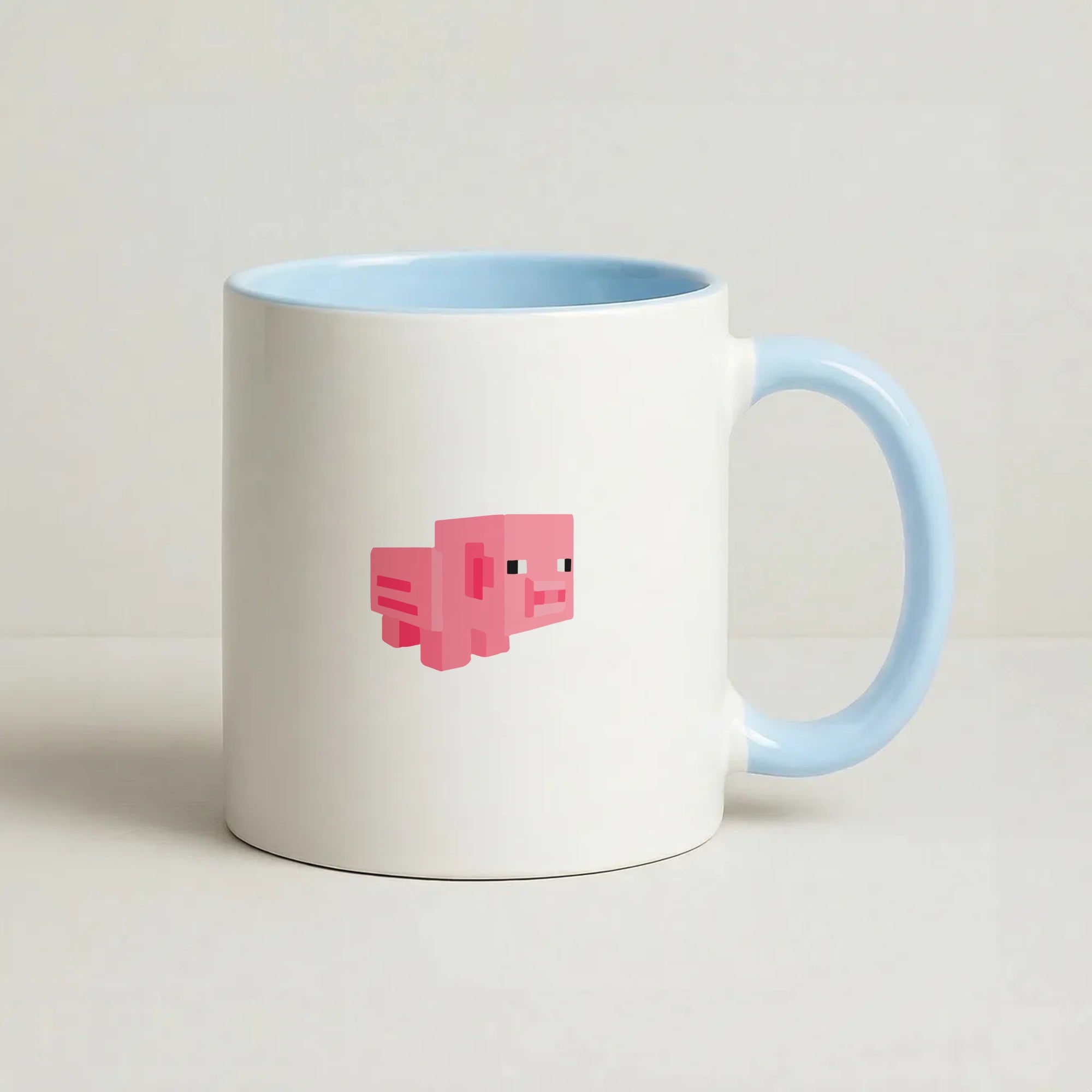 Mining Pig Coffee Baby Blue Mug