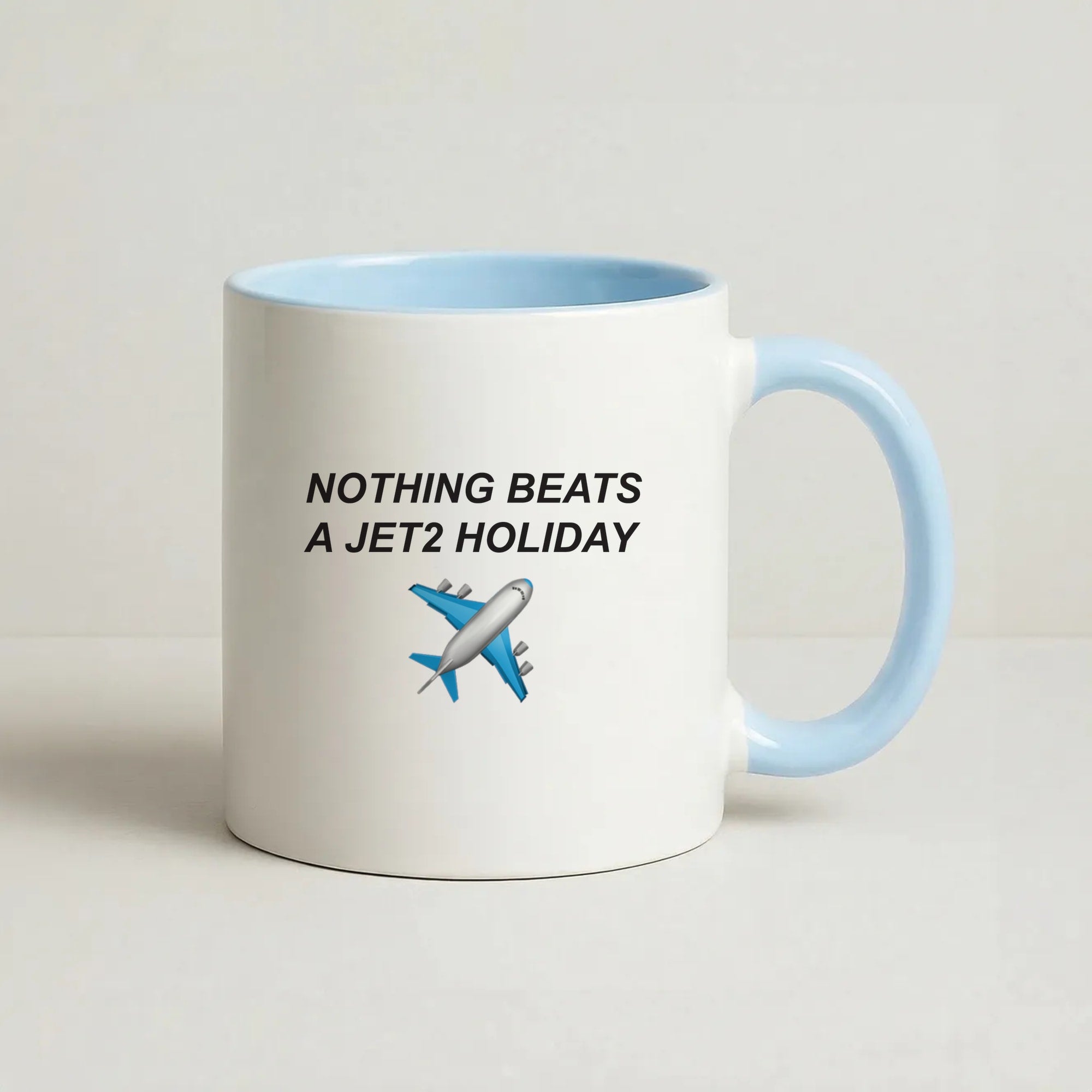 Nothing Beats A Holiday Coffee Baby Blue Mug