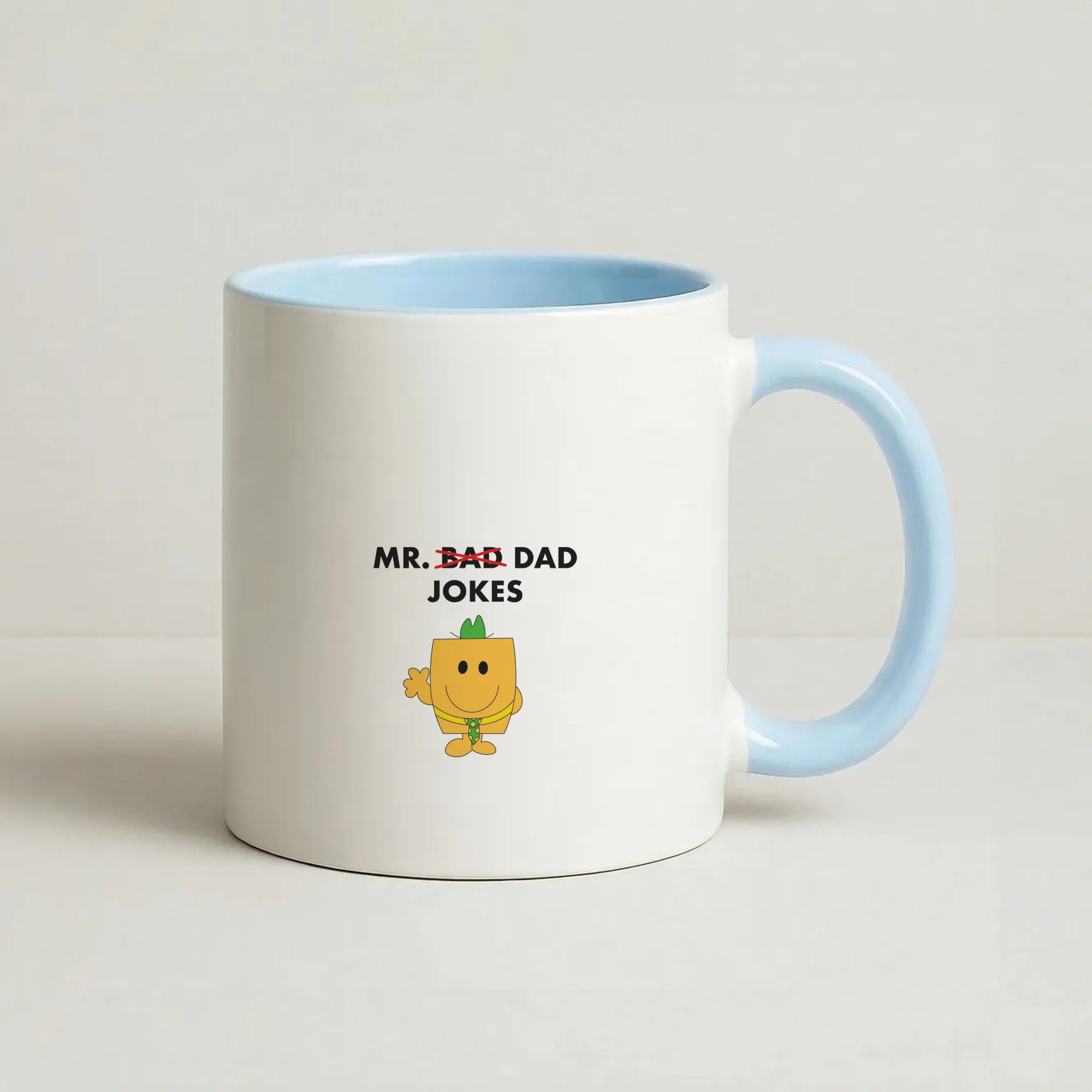 Mr Dad Jokes - Personalised Father's Day Coffee Baby Blue Mug
