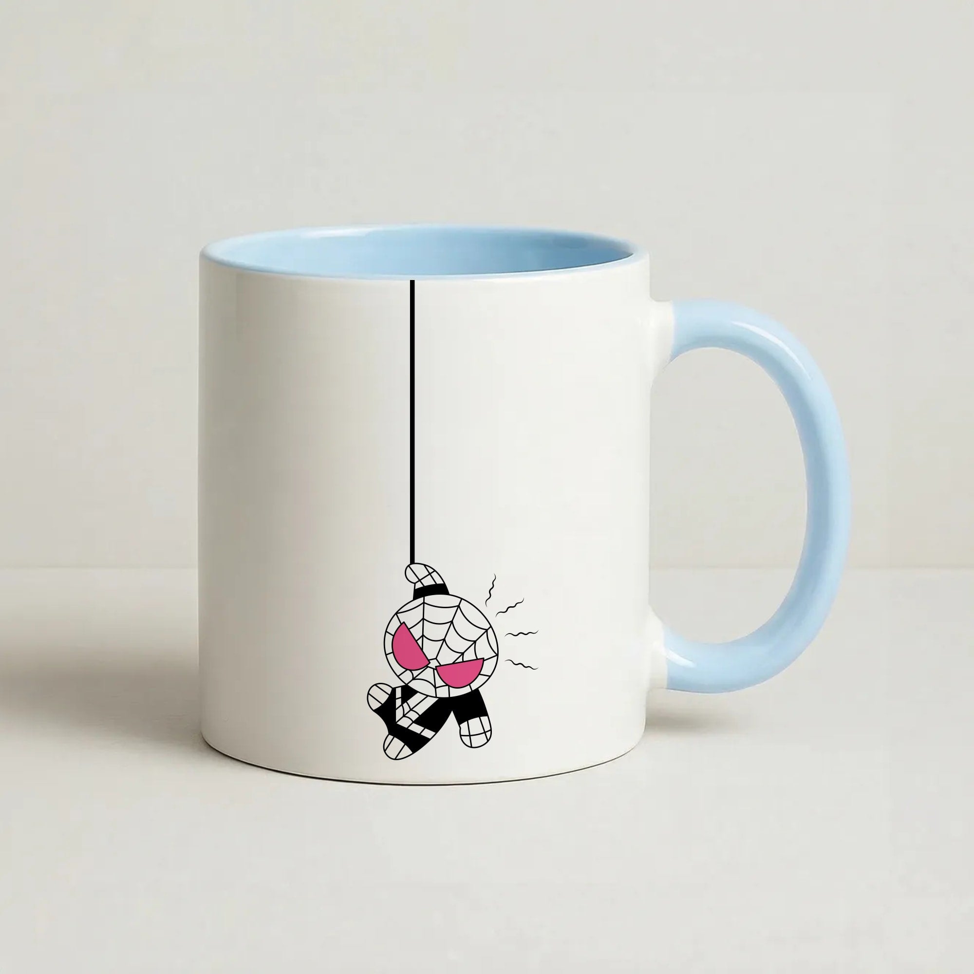 Baby Blue Hanging Spider Hero Coffee Baby Blue Mug