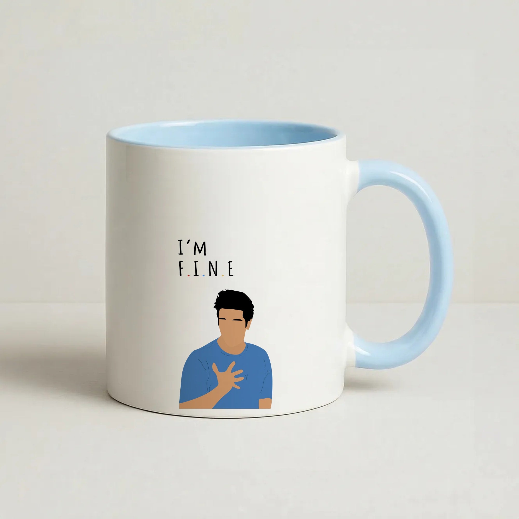 I'm Fine Coffee Baby Blue Mug