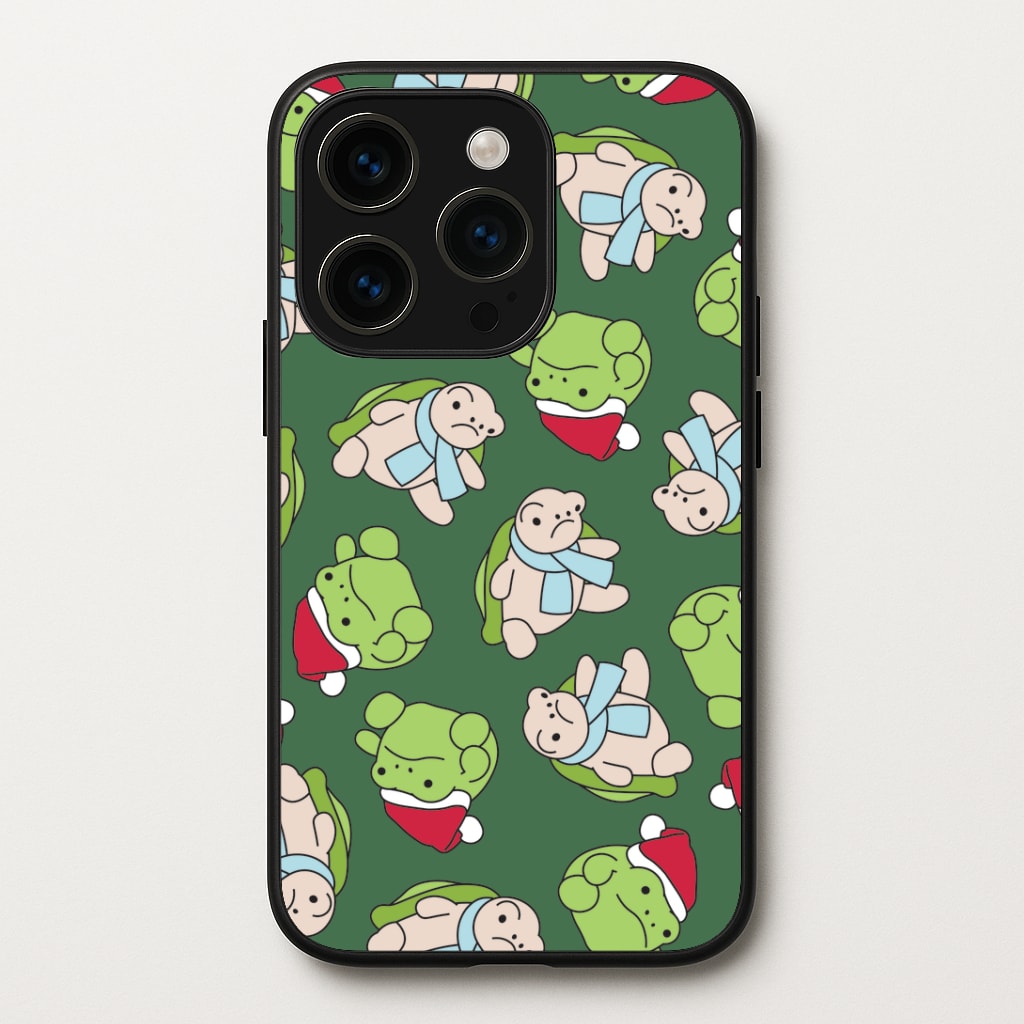 Grumpy Christmas Plushies Pattern iPhone 14 Pro Case