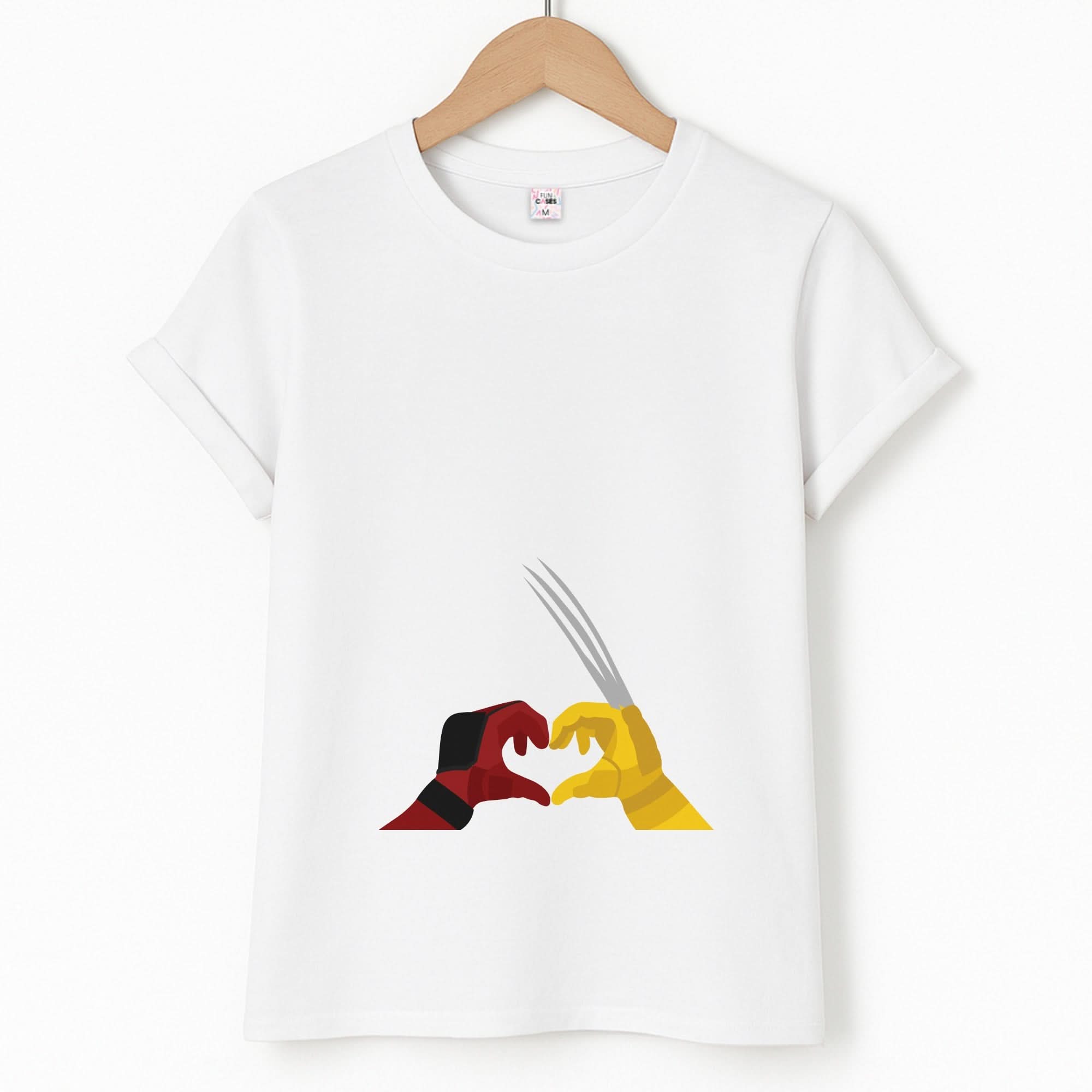 Red And Yellow Heroes Love Heart Unisex T-Shirt