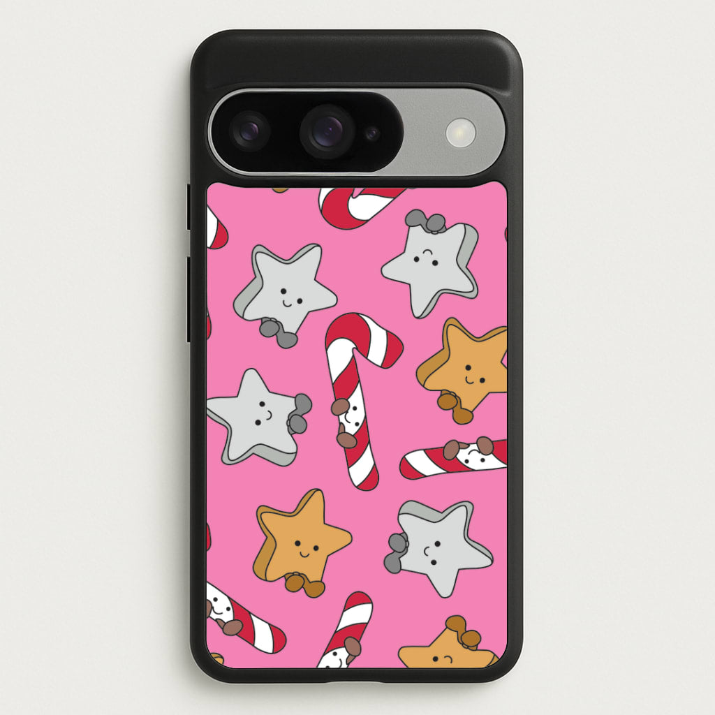 Pink Christmas Plushies Pattern Google Pixel 10 / 10 Pro Case