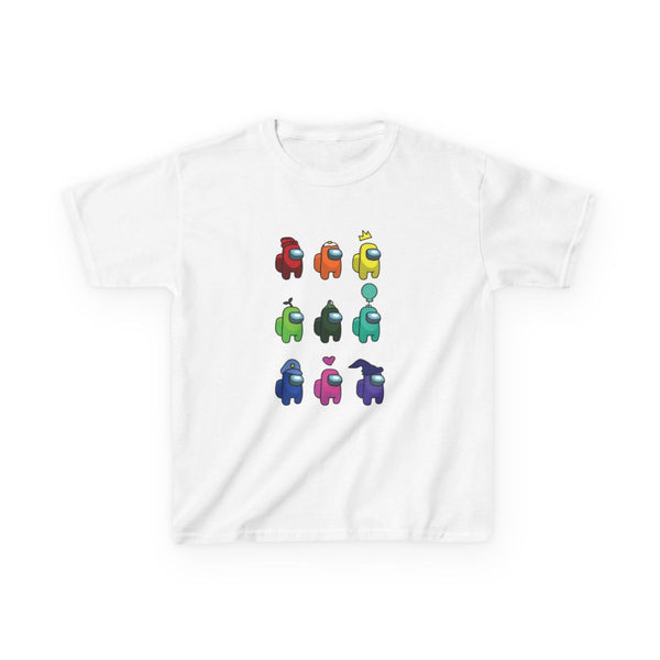 Among Gaming characters Kids T-Shirt White Front