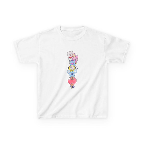 K-Pop Band BT21 Drawing Kids T-Shirt White Front