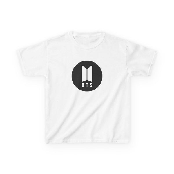 BTS logo Black - K Pop Kids T-Shirt White Front