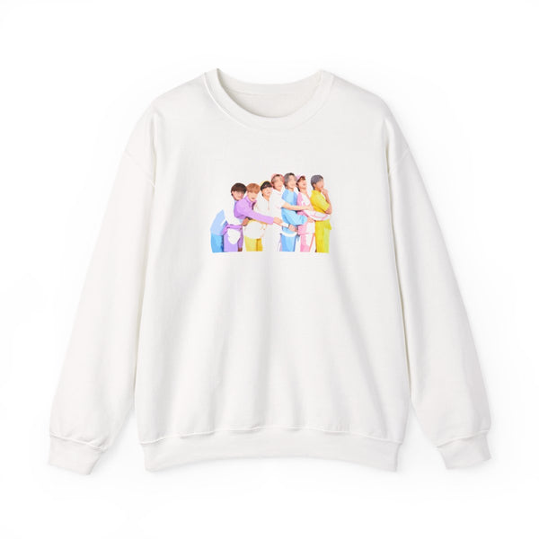 Colourful K-Pop Band Band Sweatshirt White Front