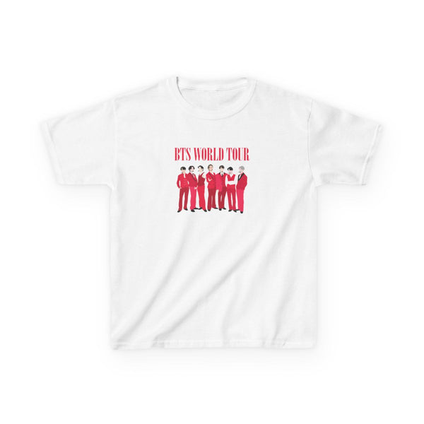 K-Pop Band World Tour 2026 Kids T-Shirt White Front