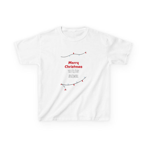 Merry Christmas Ya Filthy Animal Kids T-Shirt White Front