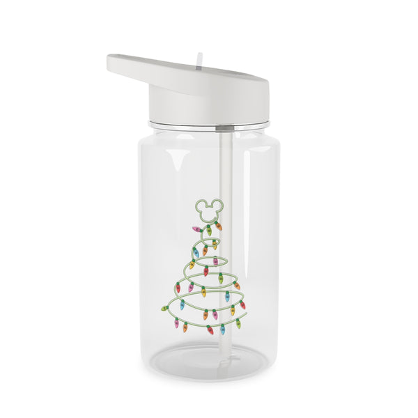 Cartoon Mouse Christmas Tree Lights Clear Water Bottle