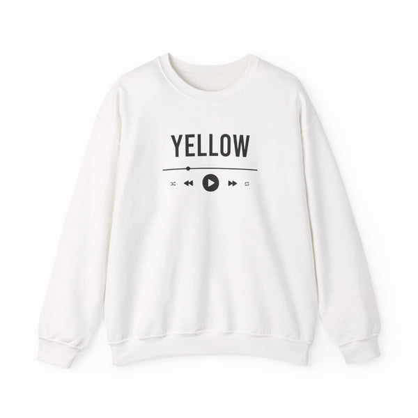 Yellow Music Player Sweatshirt White Front