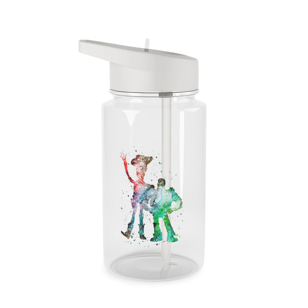 Watercolour Woody & Buzz A Story of Toys Fairytale Clear Water Bottle