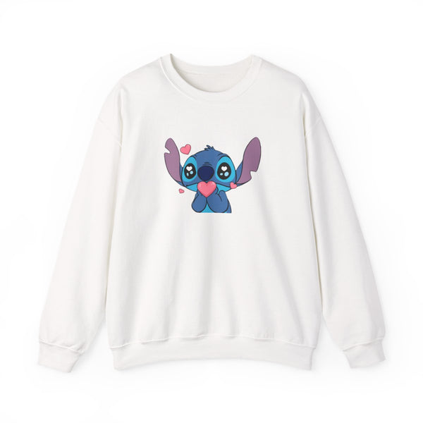 Cute Alien Blue Sweatshirt White Front
