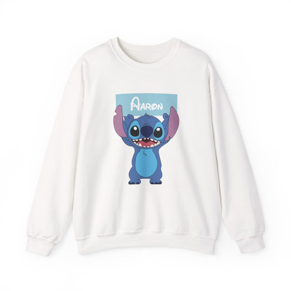 Standing Blue Alien - Personalised Disney Sweatshirt White Front