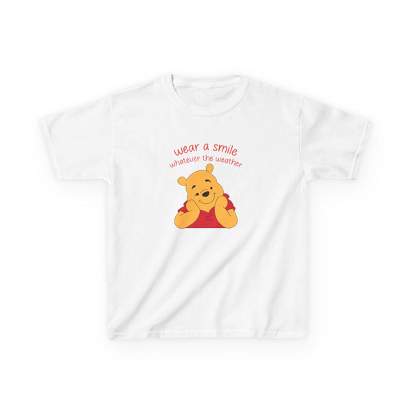 Wear A Smile Whatever The Weather Kids T-Shirt White Front