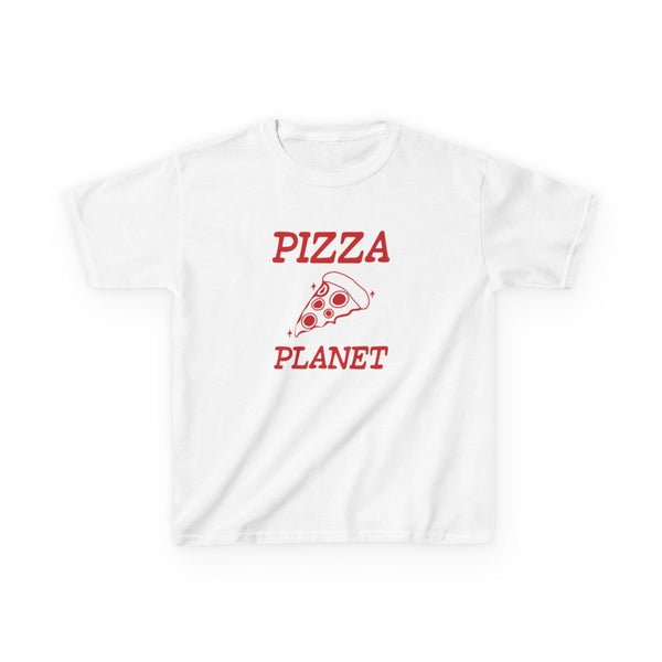 Retro Pizza Planet Kids T-Shirt White Front