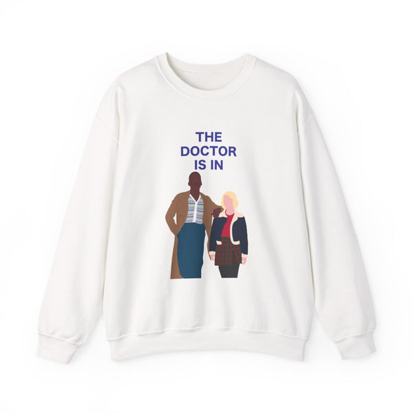 The Doctor Is In - Doctor Who Sweatshirt White Front
