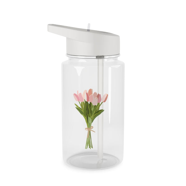 Spring Tulips Clear Water Bottle