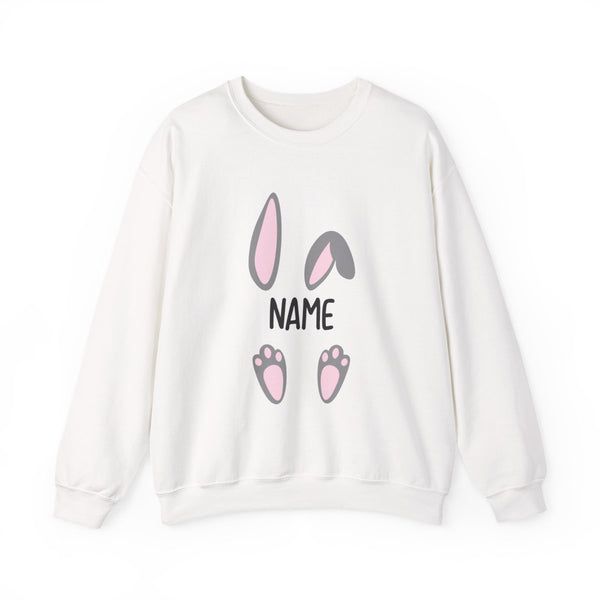 Grey Bunny Personalised Sweatshirt White Front